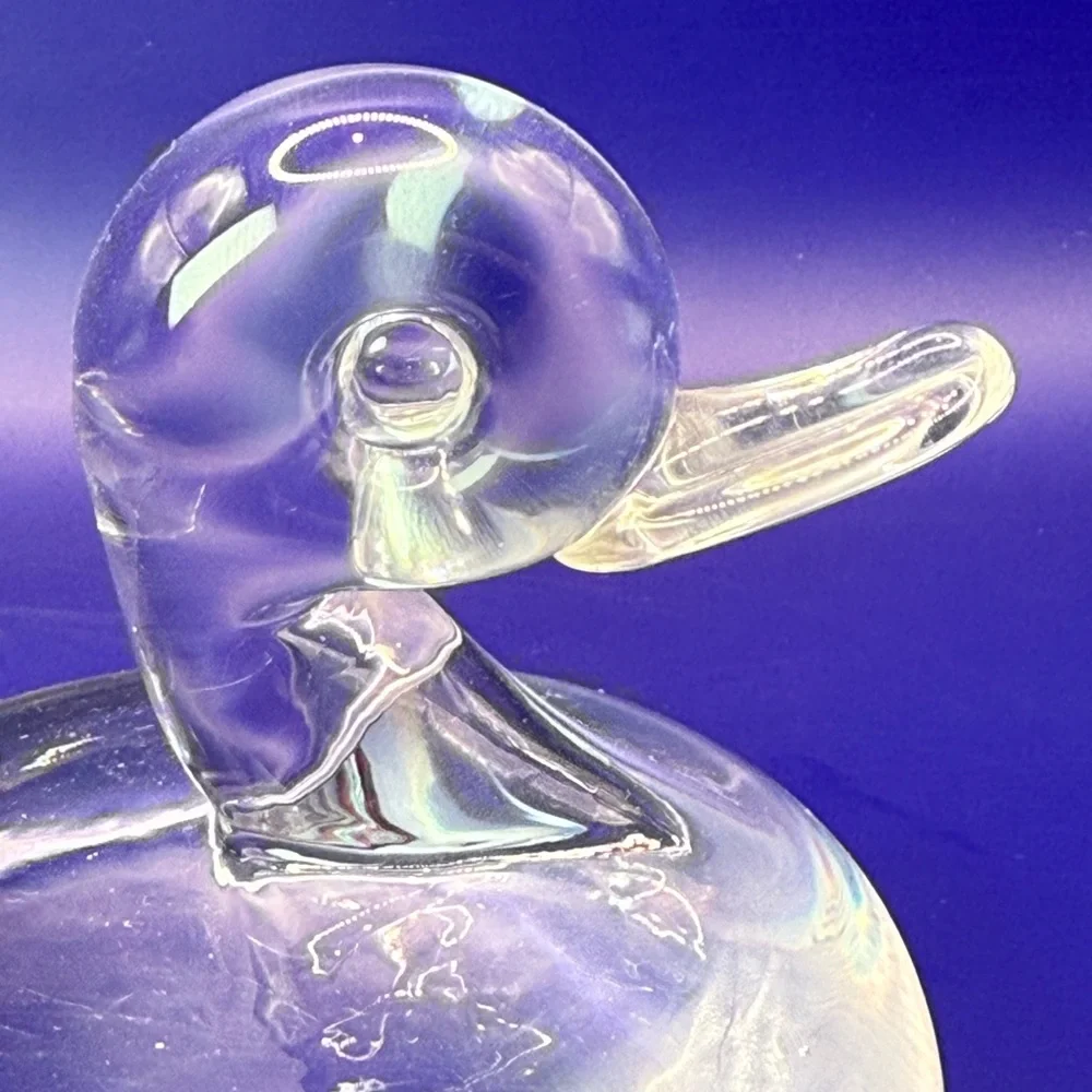 Vintage Chalet Canada Art Glass Duck Clear 6